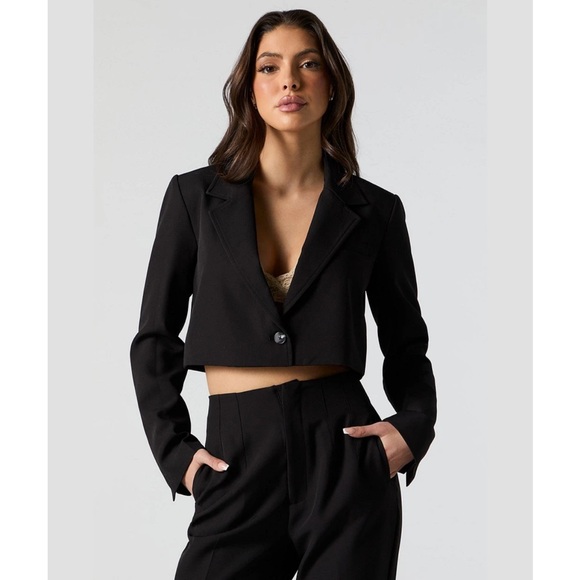 Forever 21 Pants - Forever 21 Set Black Cropped Blazer and Pants